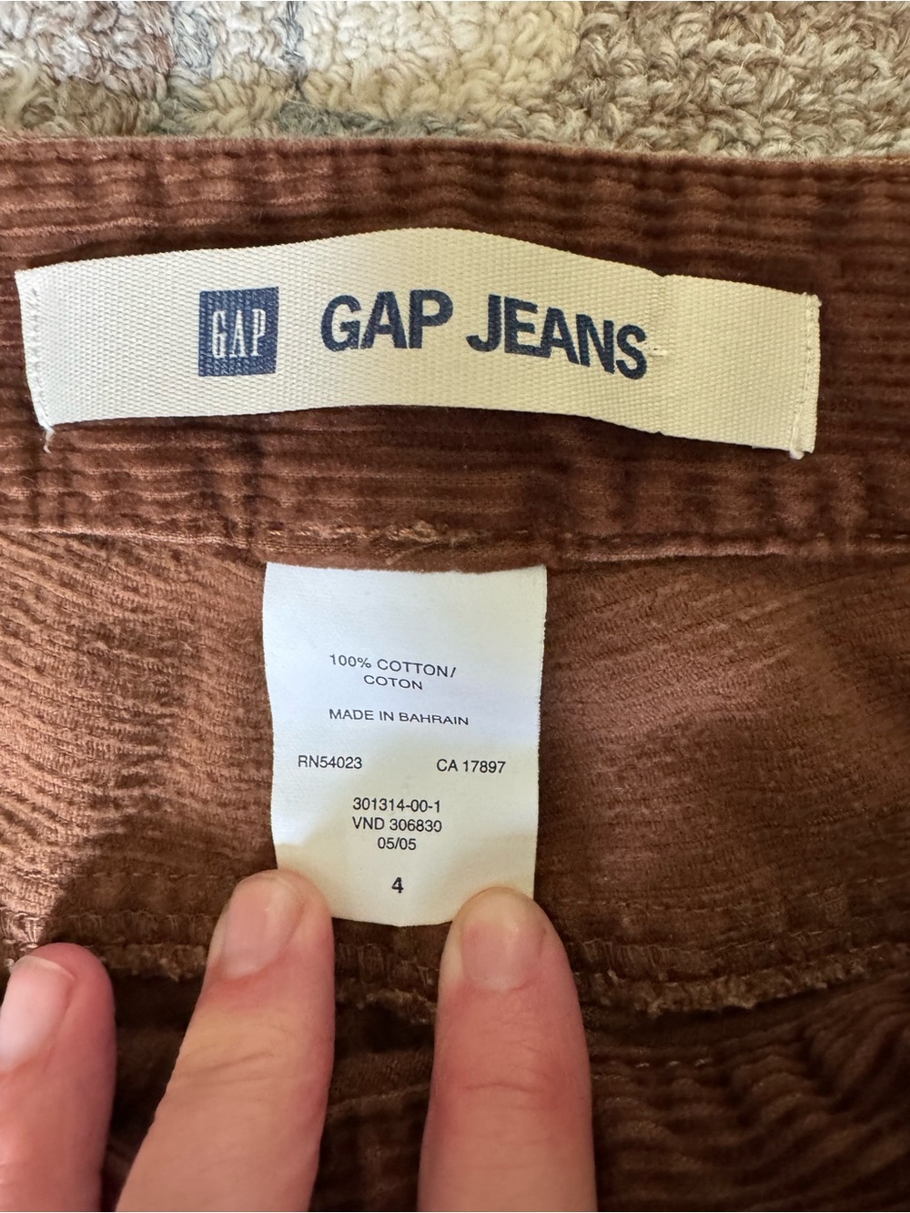 Vintage GAP Brown Corduroy A-Line Skirt size 4 - Picture 4 of 5
